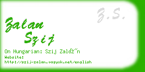 zalan szij business card